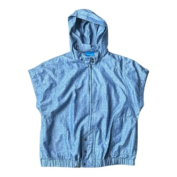 Derek Lam For Design Nation Hooded Short Sleeve Chambray Jacket Size XL - Picture 6 of 11